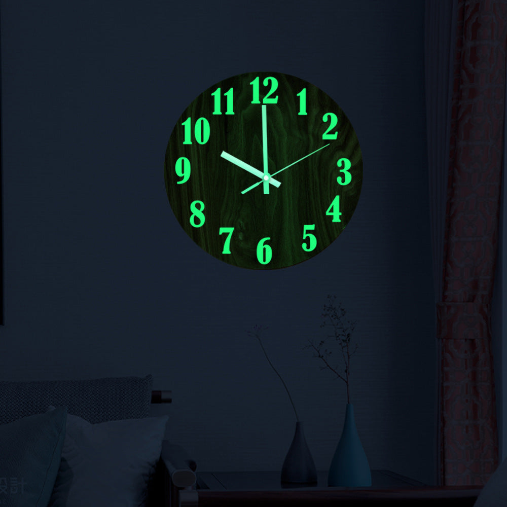 Silent moon phase clock with wooden texture