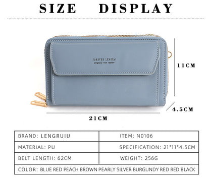 Image of a red PU shoulder bag for women