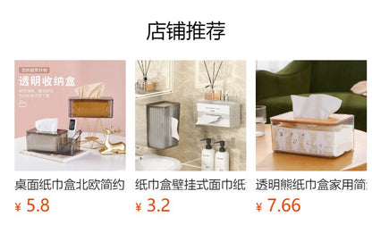 Durable plastic tissue box for kitchen