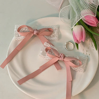 Pink bow hair clip for ballet fans