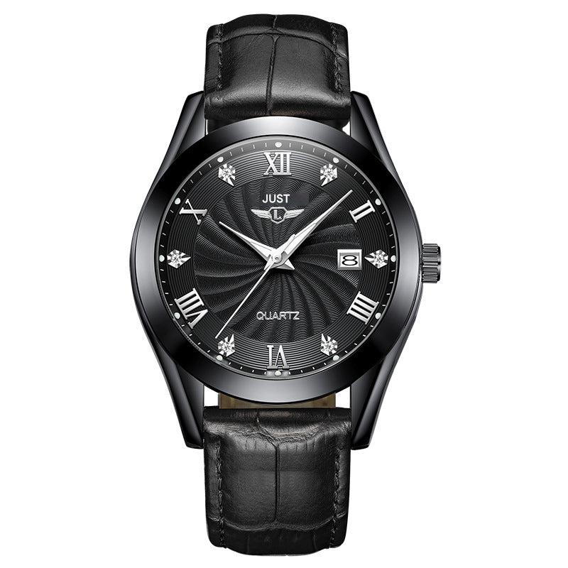 Stylish men's quartz watch with luminous dial