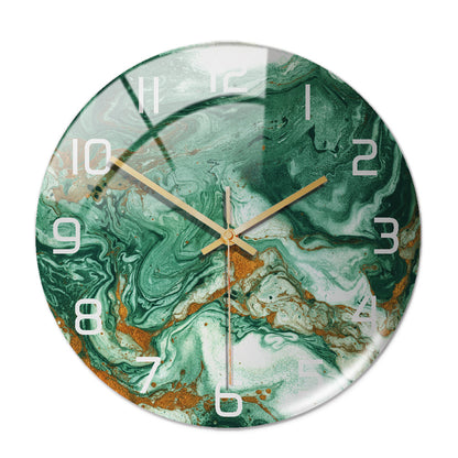 Stylish round marble wall clock