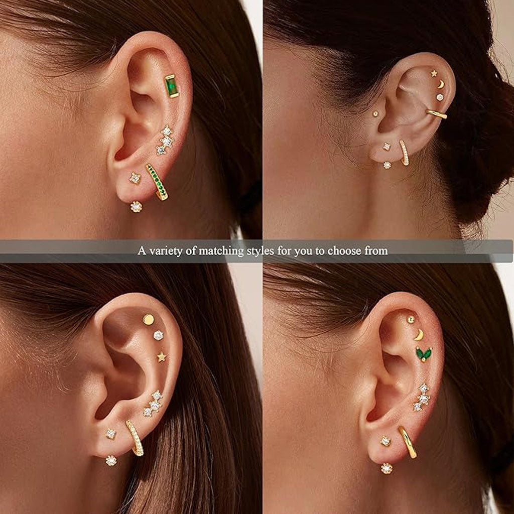 Trendy geometric star earrings set