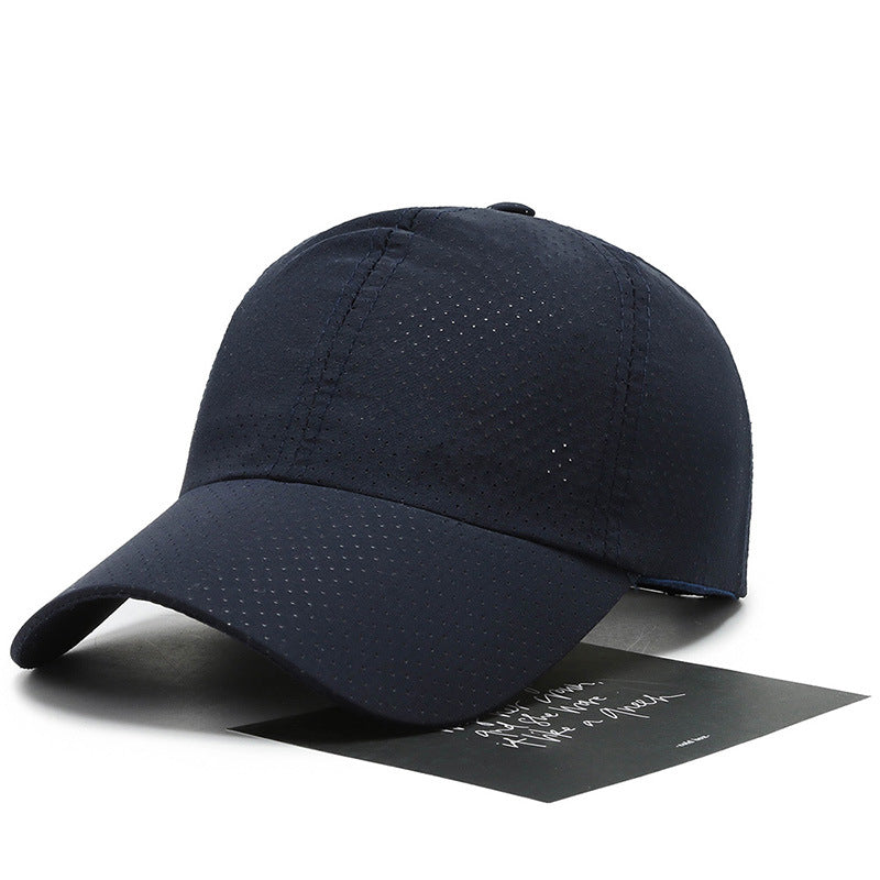 Men's quick-dry baseball cap displayed on a mannequin