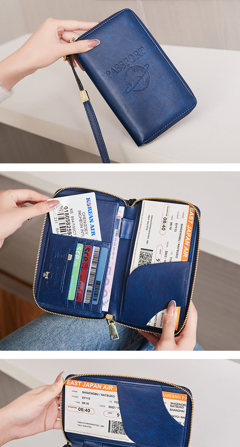 RFID passport holder peacock blue