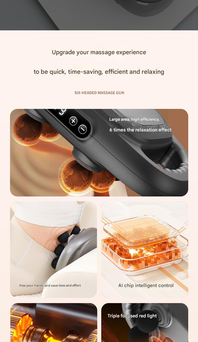 User relaxing with massage gun