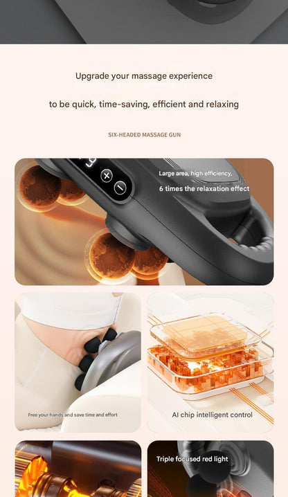 User relaxing with massage gun