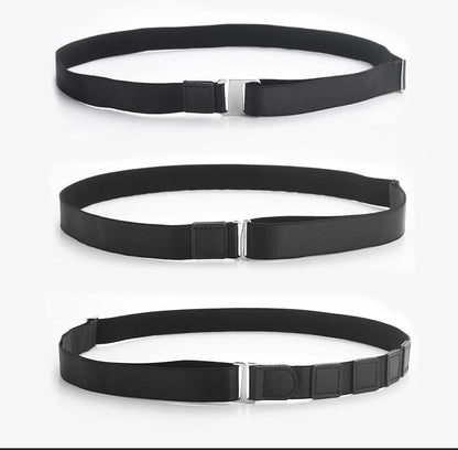 Shirt stay belt in use on men's formal shirt
