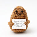 Dark Brown Potato Wearing Glasses with V-shaped Mouth L Card (Pack of 1)