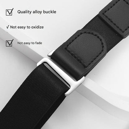 Shirt stay belt in black elastic fabric