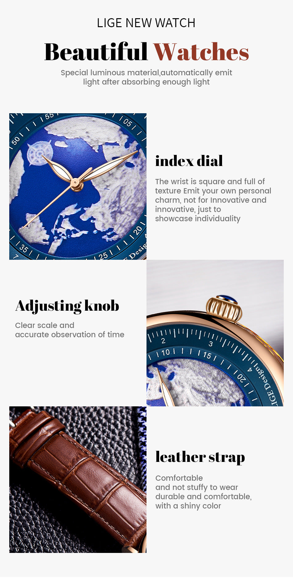LIGE watch close up image 9