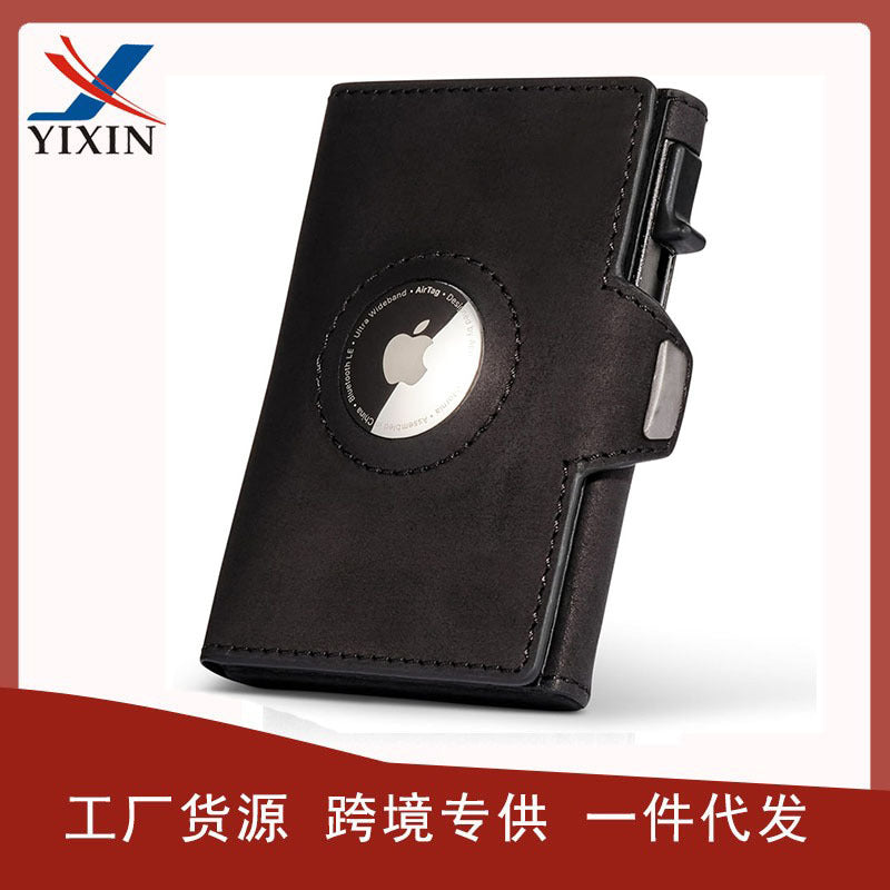 Stylish leather wallet in use