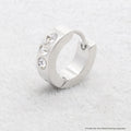 Steel Color Three Stone Earring Single
