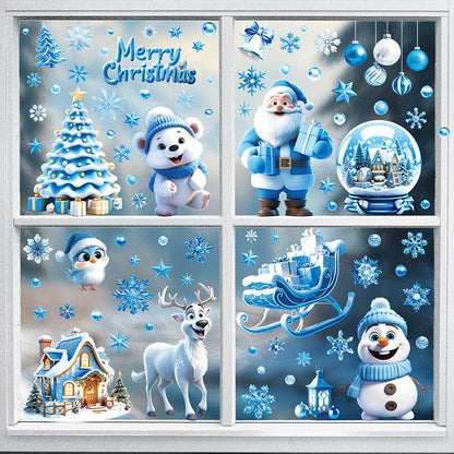 Static cling snowman window art for Christmas