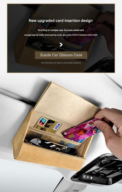 Durable suede sunglass clip for car
