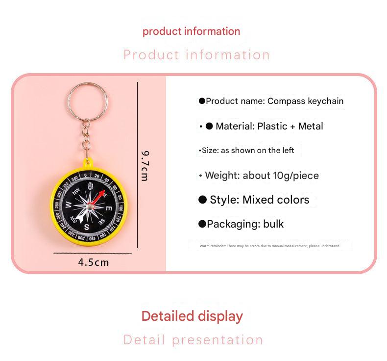 kid-friendly colorful compass on keychain