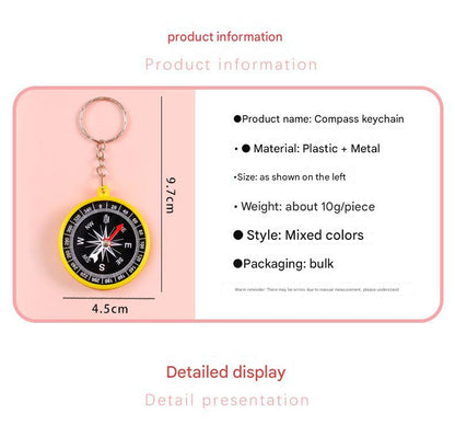 kid-friendly colorful compass on keychain