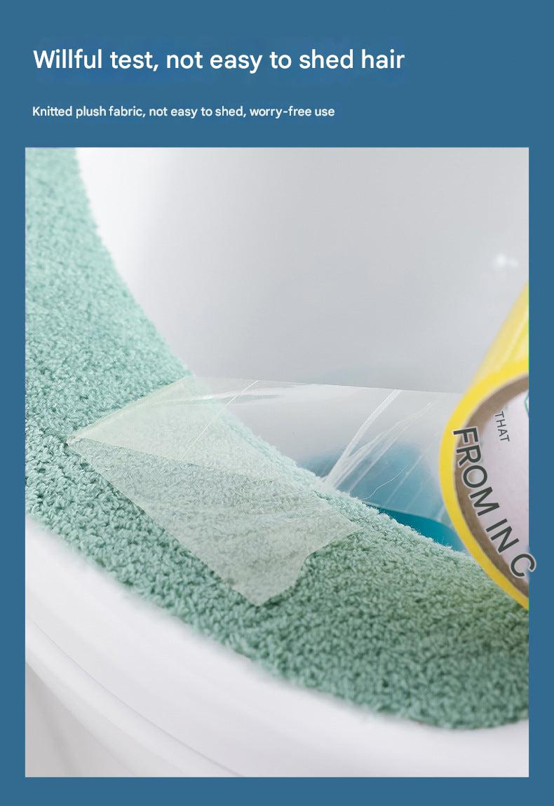 Various color options of plush toilet seat covers
