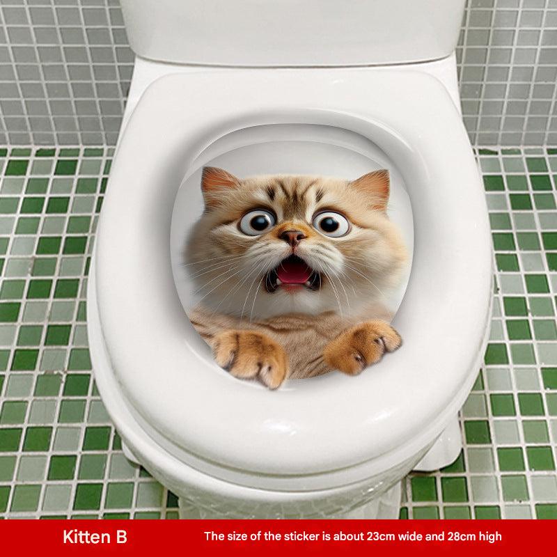 3D cat toilet sticker design 9