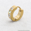 Titanium Gold Three Stone Earring Single