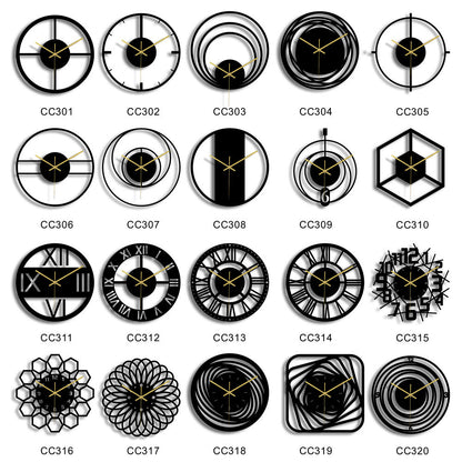3mm thin black aesthetic wall clock for home