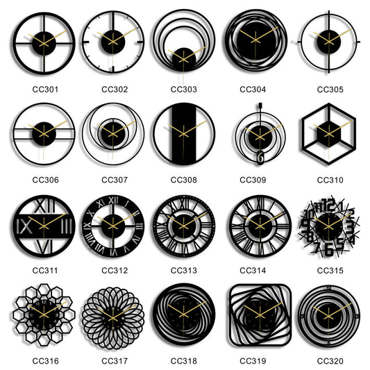 3mm thin black aesthetic wall clock for home