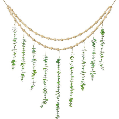 Faux eucalyptus wall hanging with hemp rope