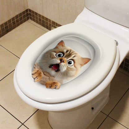 3D cat toilet sticker design 3