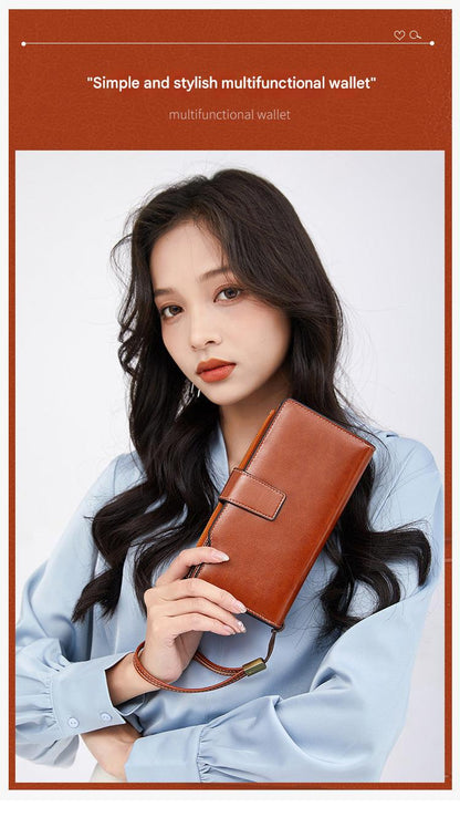 RFID blocking wallet in wine red