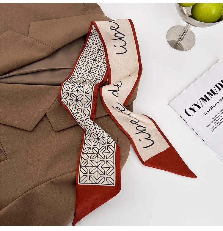 Chic geometric patterned hair scarf