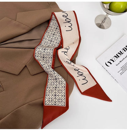 Chic geometric patterned hair scarf
