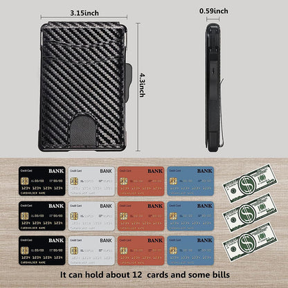 Durable carbon fiber money clip wallet