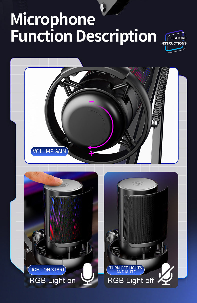 Multiple angle view of condenser microphone