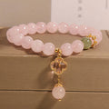 Rose Quartz + Clover Pendant