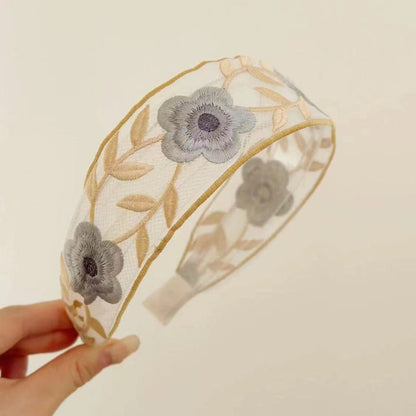 stylish green floral headband