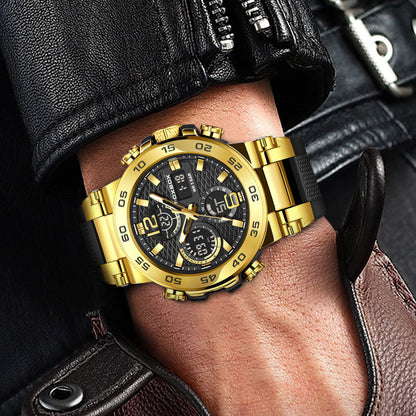 Men's watch with mineral glass and plastic case