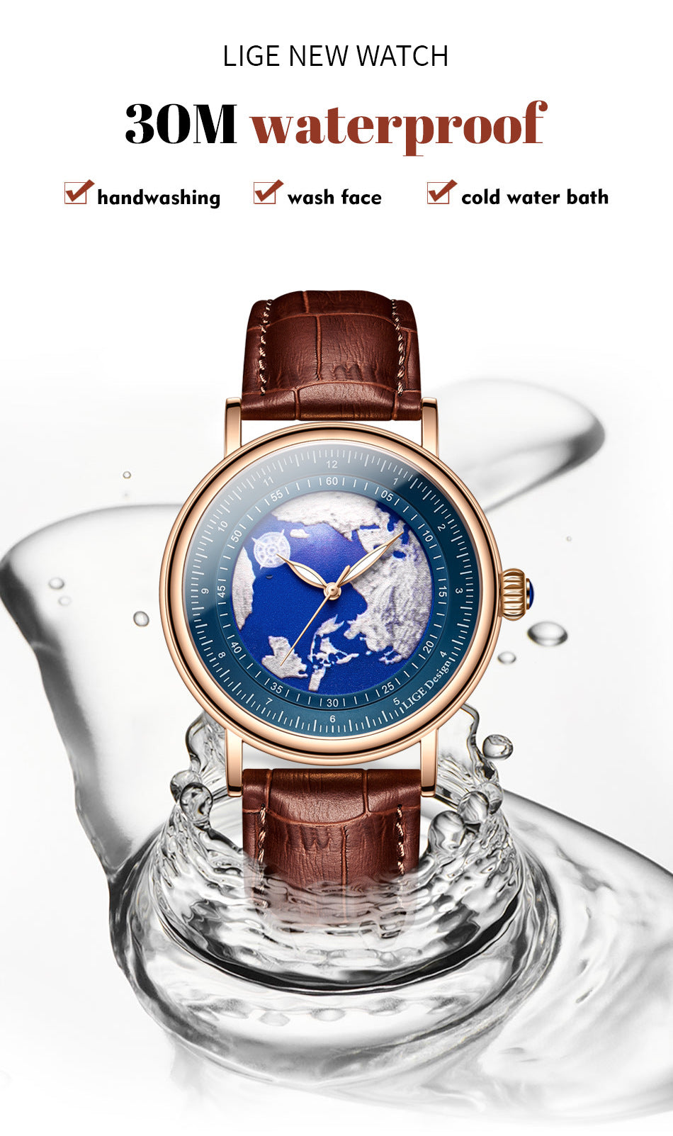 LIGE watch in casual wear image 7