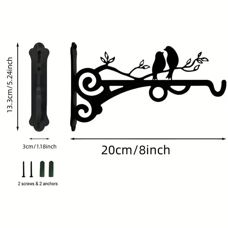 Elegant wall-mounted flower basket in black