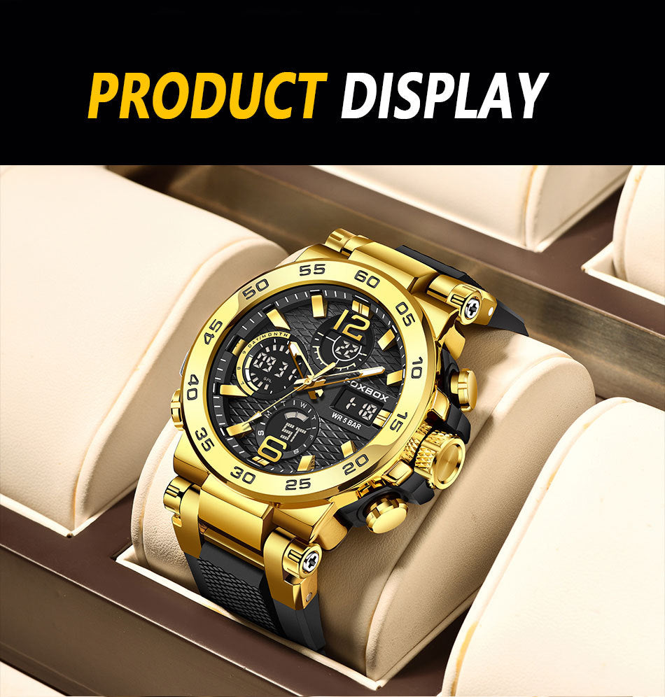 Durable quartz watch for outdoor activities
