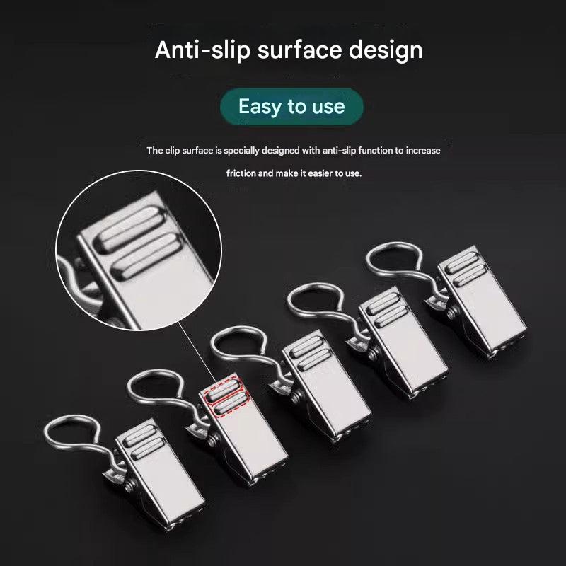 Stainless steel curtain clip on drapery