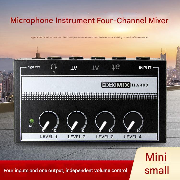 4-channel headphone amplifier with headphones