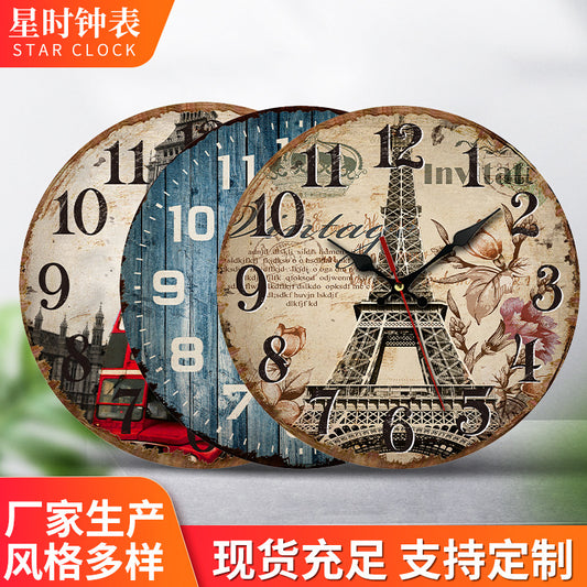 Vintage Wooden Wall Clock Image 10