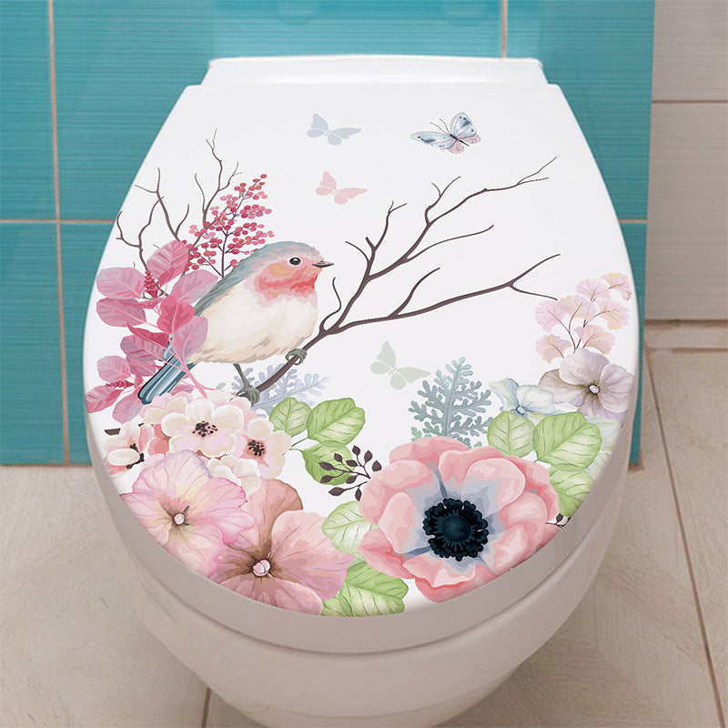 Charming Pink Floral Toilet Lid Cover Image 6
