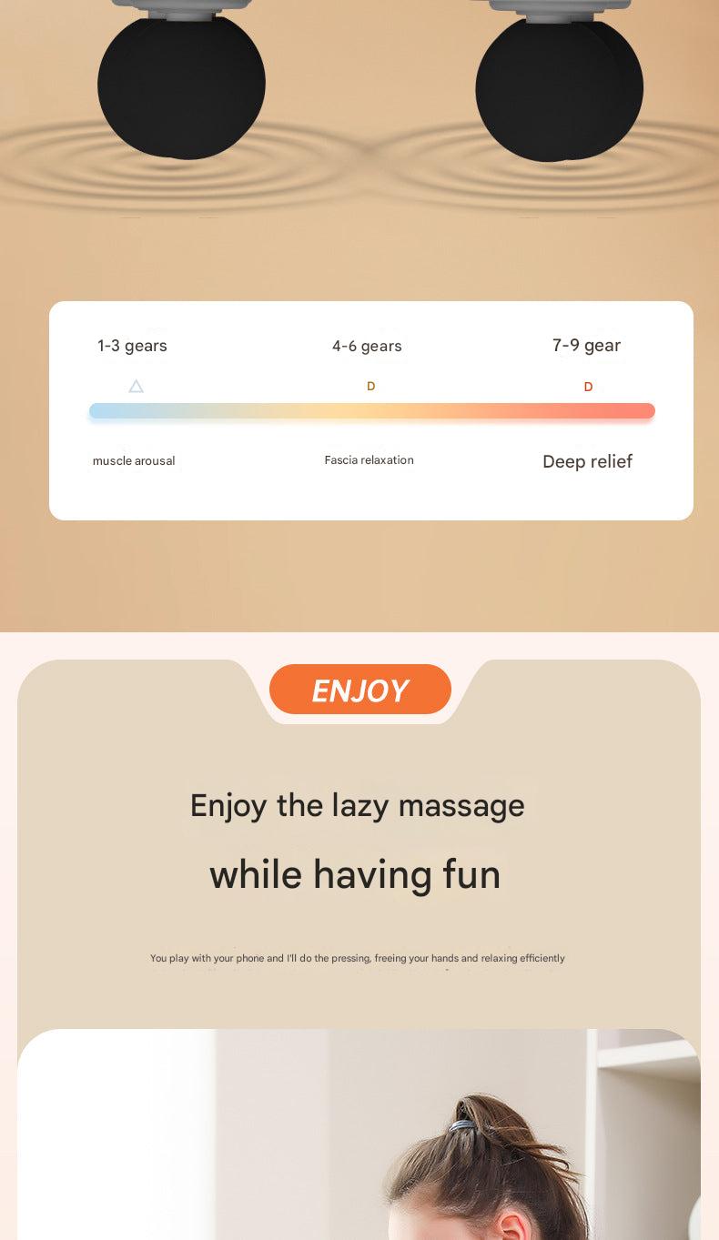 User relaxing with massage gun