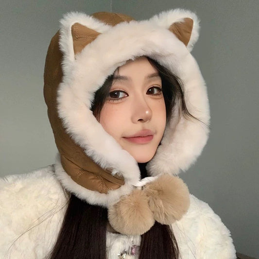 Cozy Fox Ear Plush Hat Image 7