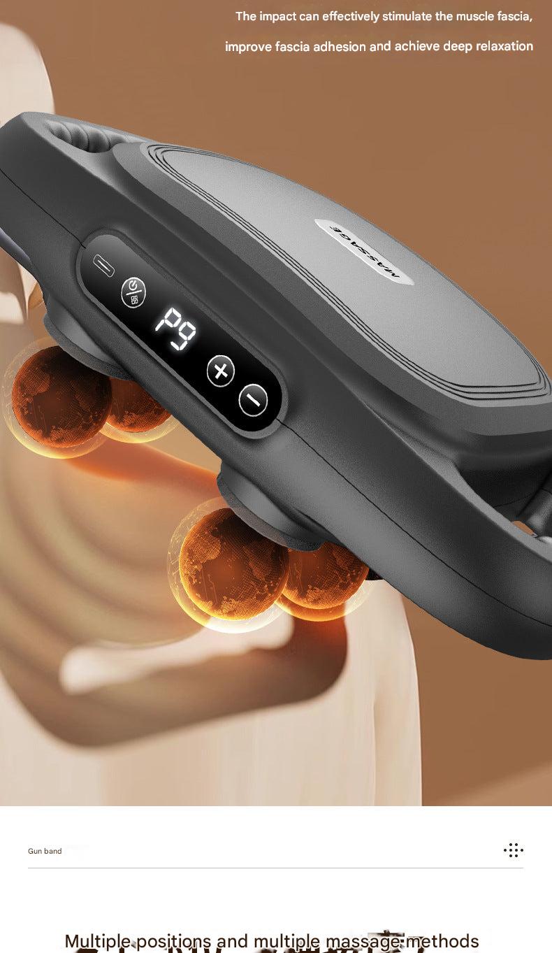 Close-up of massage gun intensity settings