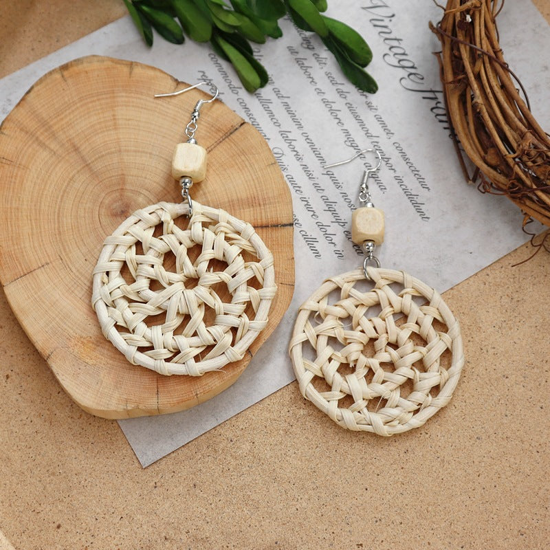Handcrafted unique woven earrings