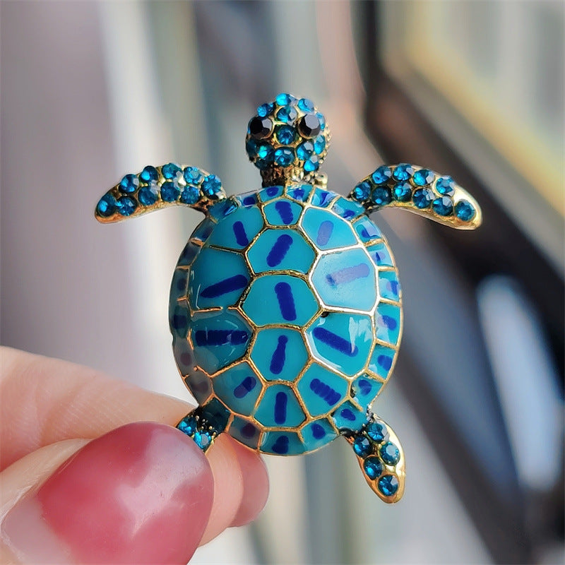 Alloy turtle brooch with colorful design image 3