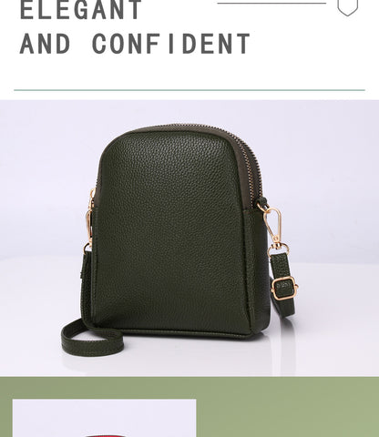 Chic Color-Block Mini Round Bag open zippers