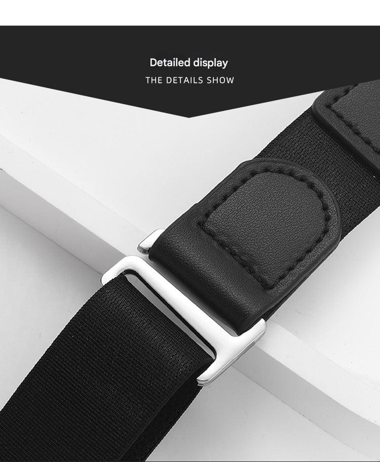 Shirt stay belt in black elastic fabric